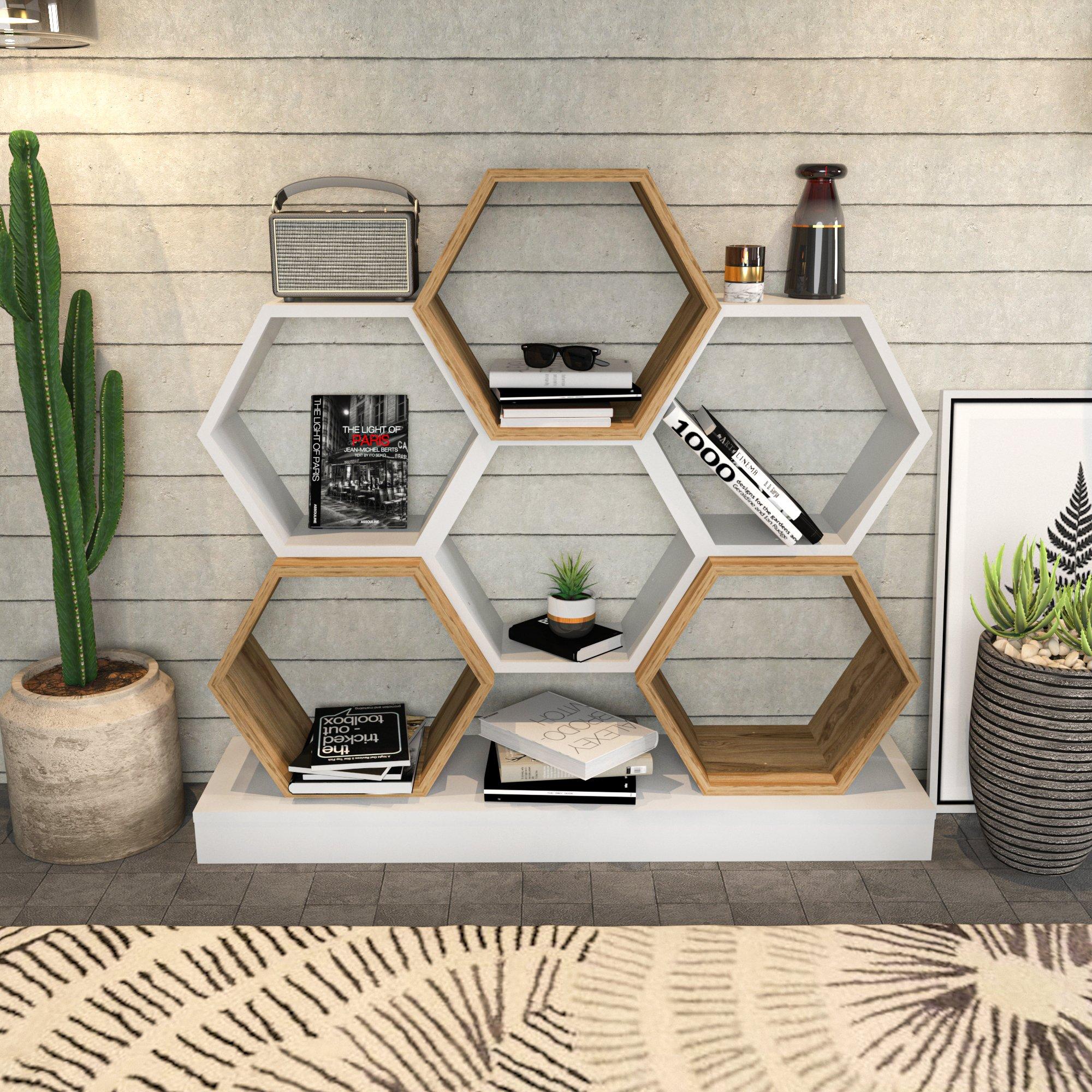 Shelves & Bookcases Cicek Hexagonal Bookshelf Bookcase